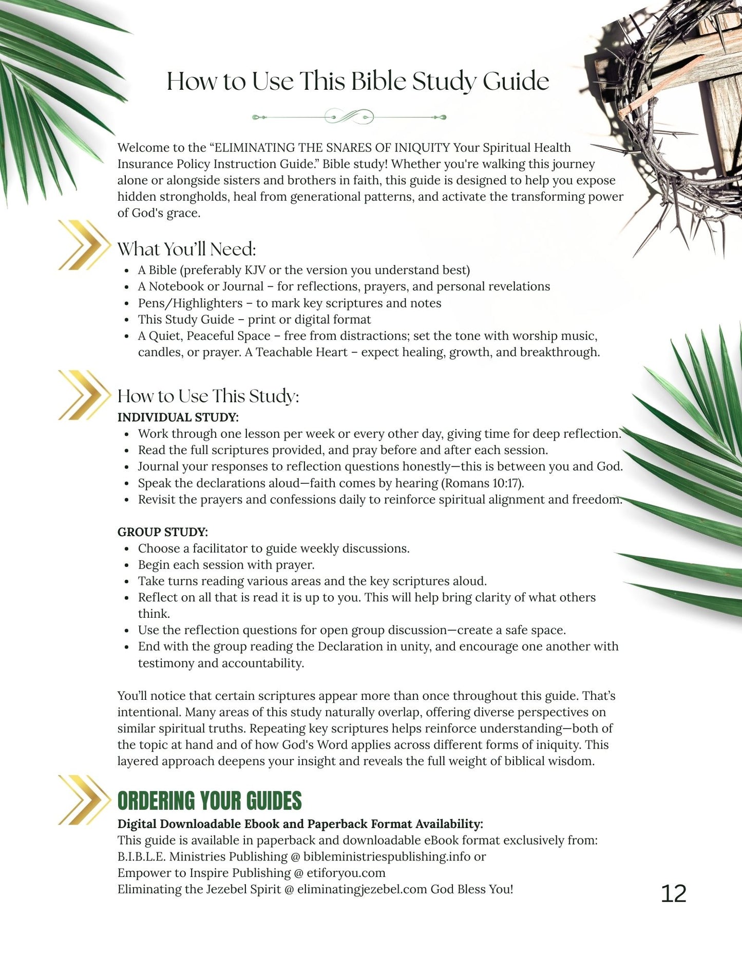 Eliminating the Snares of Iniquity Instructors Guide