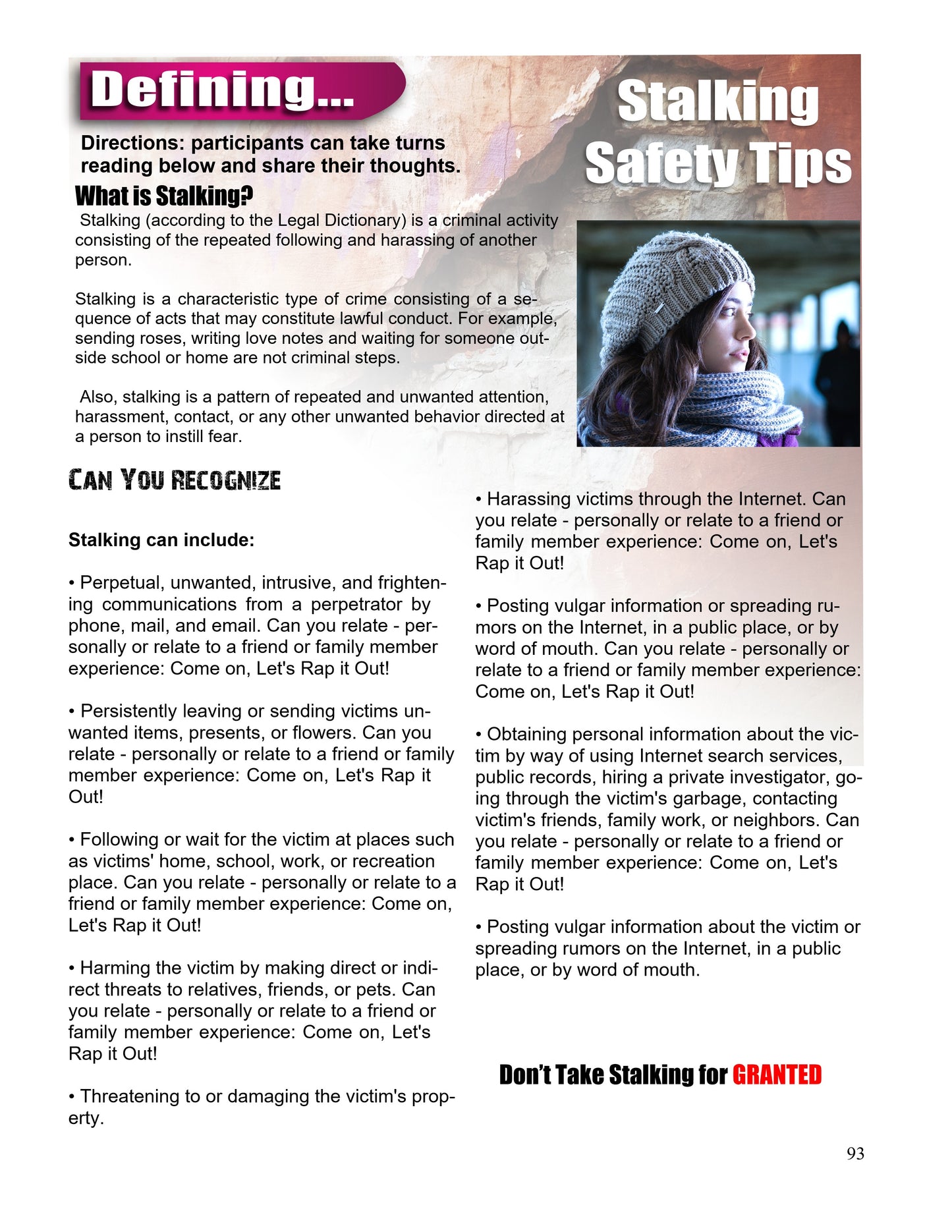 Let’s Talk About BOYZ Teen Dating Violence Awareness and Prevention Series for Teen Girls Guides