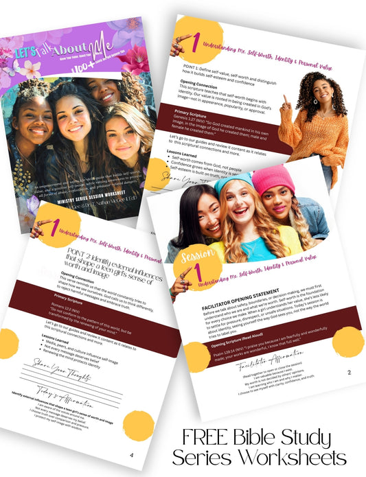 "Let’s Talk About Me“ FREE Bible Study Worksheets (Downloads