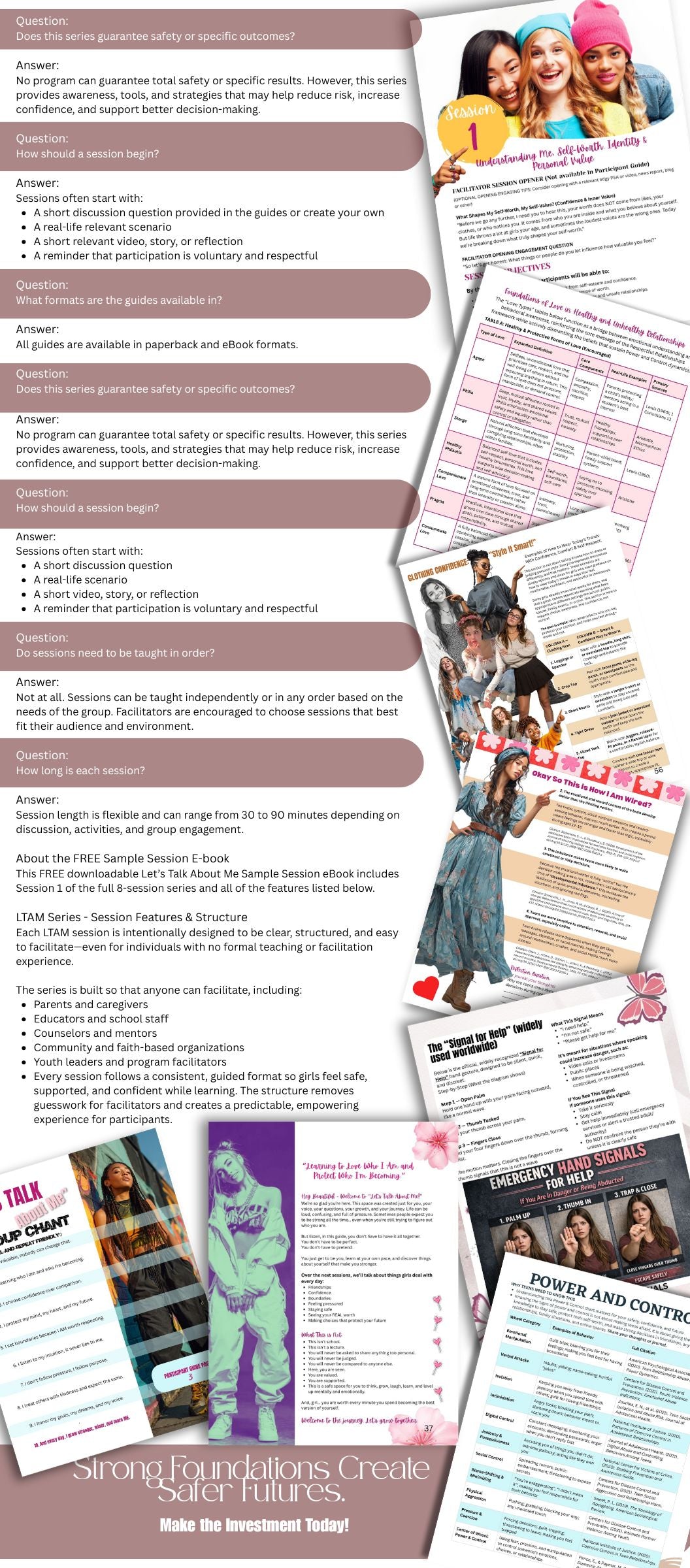 "Let’s Talk About Me“ Personal Safety, Boundaries & Decision-Making Facilitator Guide Available in Paperback and Ebook Format (Great for: Youth Ministries, Parents, Educators, Mentors...)