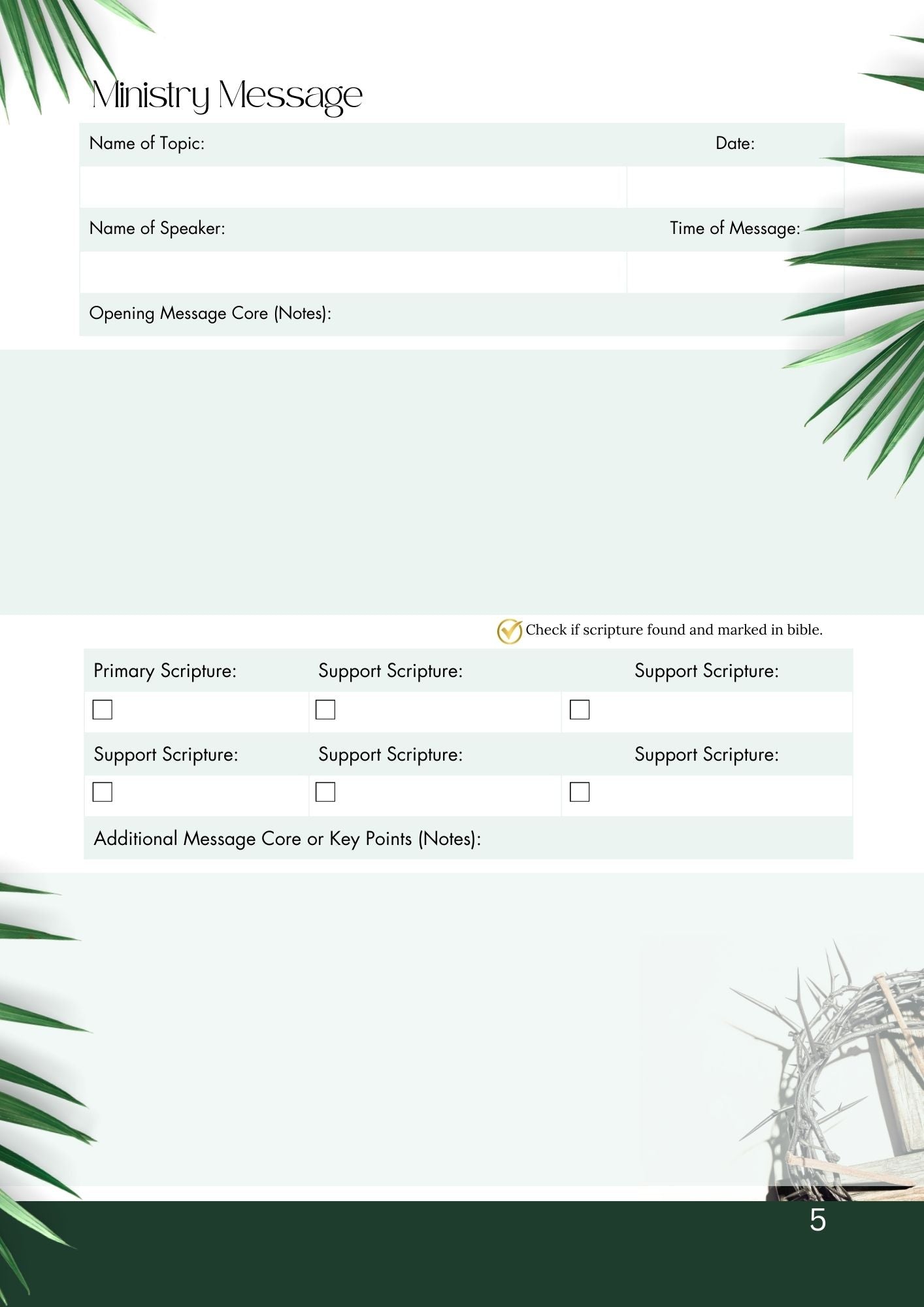 Ministry Message Notes & Journal (E-Book Format)