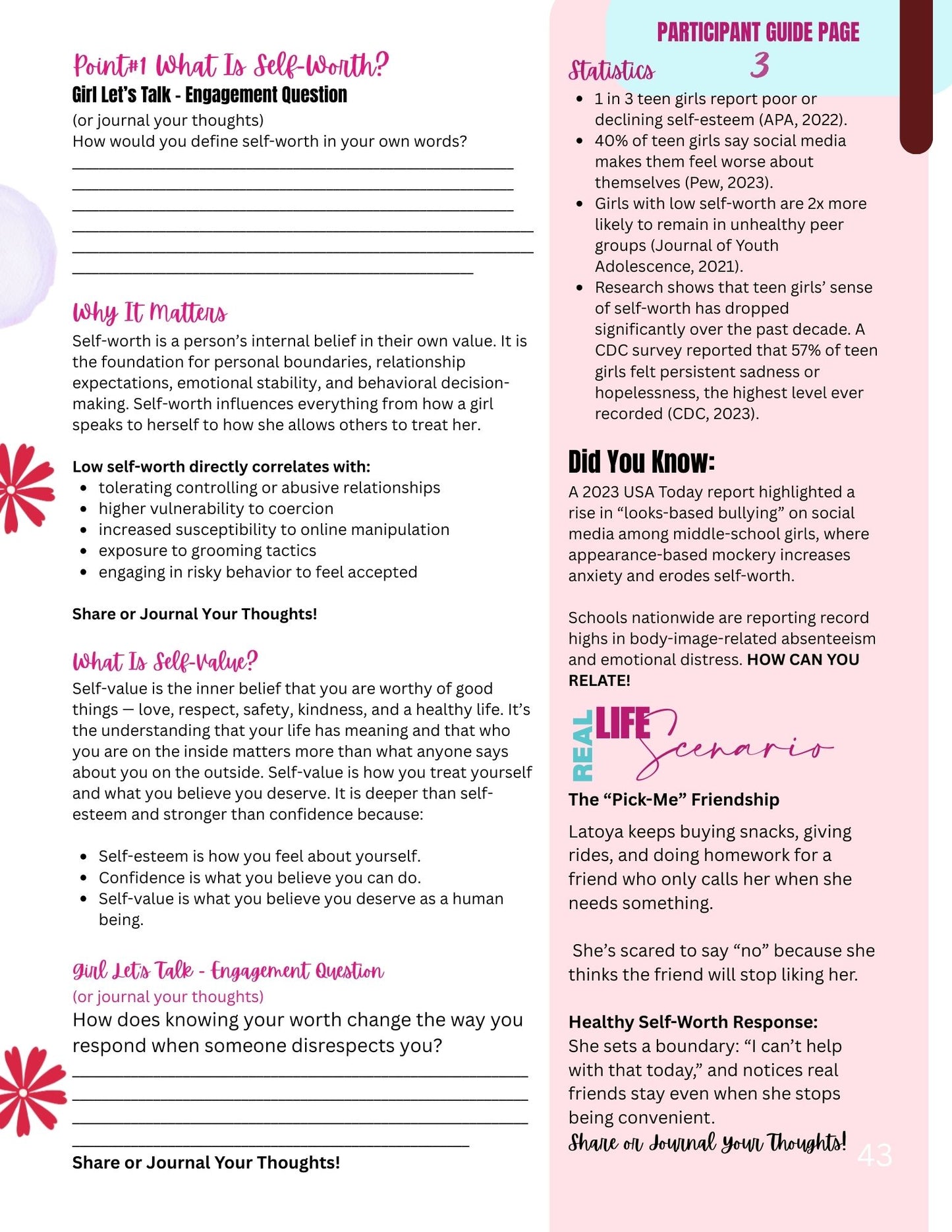 "Let’s Talk About Me“ FREE Bible Study Worksheets (Downloads