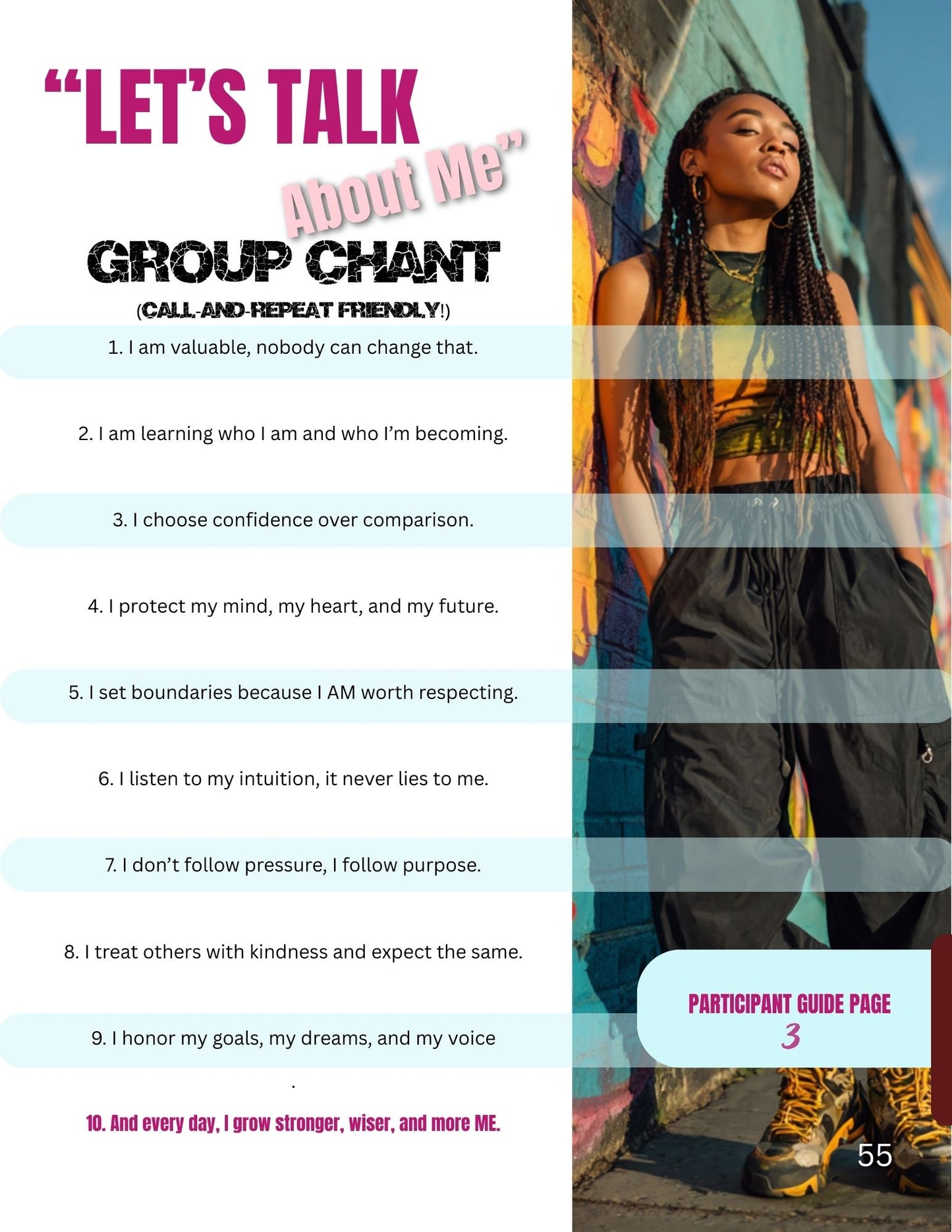 "Let’s Talk About Me“ Personal Safety, Boundaries & Decision-Making Facilitator Guide Available in Paperback and Ebook Format (Great for: Youth Ministries, Parents, Educators, Mentors...)